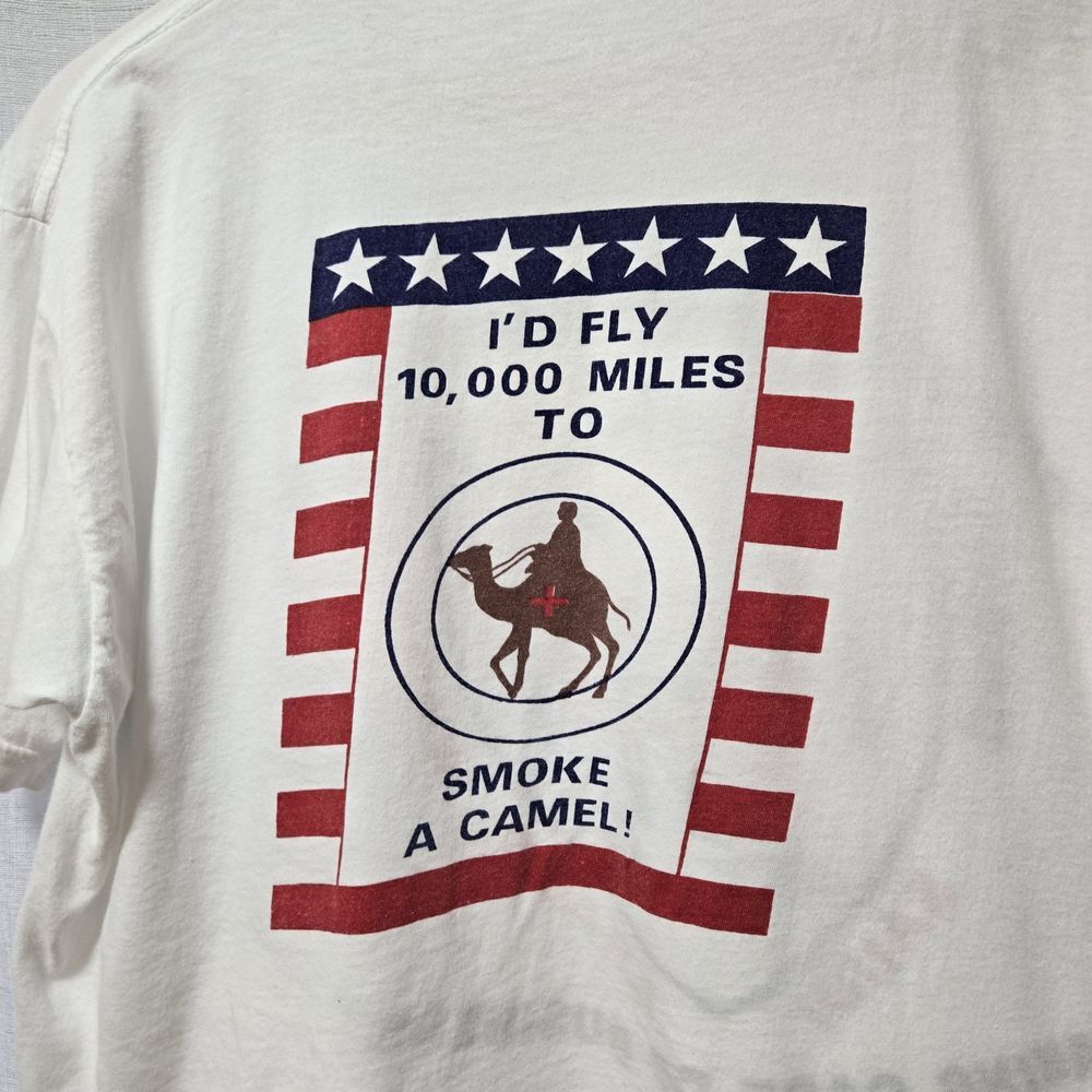 Vtg Smoke a Camel Taking Care Of Business Military Operation Gulf T-Shirt Sz Med
